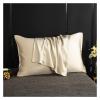 Silk Pillowcases, Hair Protection, Solid Color, Light Khaki, 50 x 80 cm, 2-Piece Set view 2