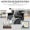 Thickened Faux Rabbit Fur Sofa Cover, Non-Slip L-Shaped Couch Protector, White, 110 x 160 cm view 2