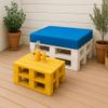 Pallet Cushion, Bench Cushion, Large Floor Cushion, Kids' Floor Cushion, Chair Cushion, Garden Cushion (120 x 50 cm, Blue) view 3