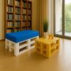 Pallet Cushion, Bench Cushion, Large Floor Cushion, Kids' Floor Cushion, Chair Cushion, Garden Cushion (120 x 50 cm, Blue) view 4