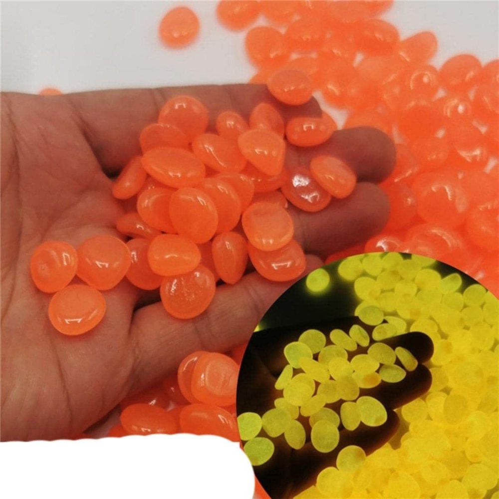 Glow-in-the-Dark Pebbles for Aquariums and Gardens, 100/200/300 Pieces