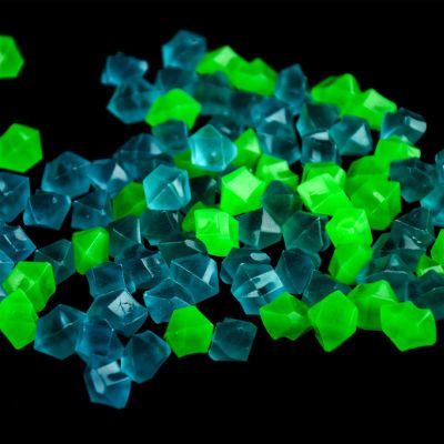 Glow-in-the-Dark Pebbles for Aquariums and Gardens, 1,200 Count, Green and Blue