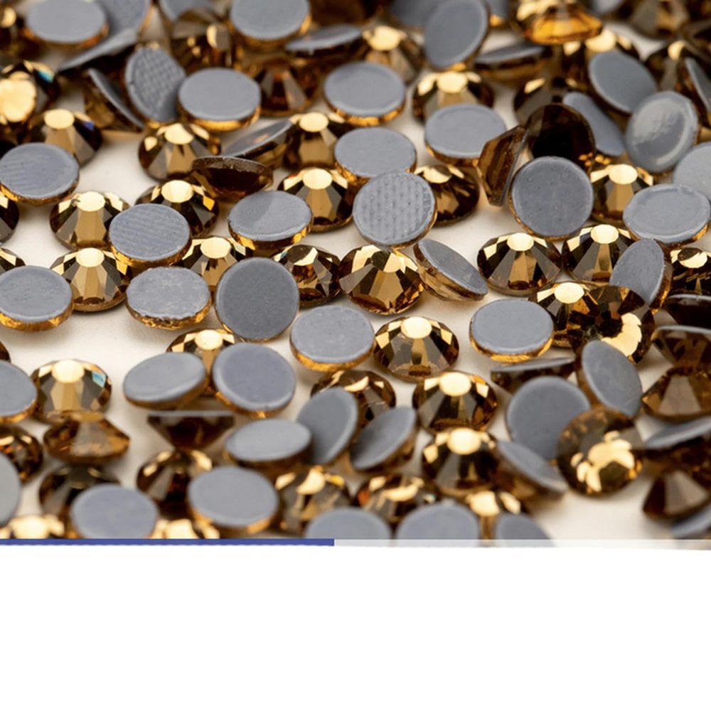 SS6-SS30 Glass Crystal Hot-Fix Flatback Rhinestones, Colorado Topaz, SS10, 1,440 Pieces