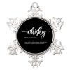 Whisky Nomen Definition Snowflake Ornament, Round Christmas Tree Decoration, Black & White Typography Keepsake Gift view 1