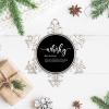 Whisky Nomen Definition Snowflake Ornament, Round Christmas Tree Decoration, Black & White Typography Keepsake Gift view 3