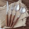 ESSONIO 40-Piece Flatware Set for 10, 18/18 Stainless Steel with Walnut Handles view 1