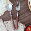 ESSONIO 40-Piece Flatware Set for 10, 18/18 Stainless Steel with Walnut Handles view 4