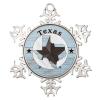 Texas Lone' Star Home Map Snowflake Ornaments, Round Christmas Tree Ornament, American Texas Gifts, Woodgrain Rustic Keepsake, Texas Proud Born State Collectible Gift for Festive Holidays Home Decor view 1