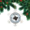 Texas Lone' Star Home Map Snowflake Ornaments, Round Christmas Tree Ornament, American Texas Gifts, Woodgrain Rustic Keepsake, Texas Proud Born State Collectible Gift for Festive Holidays Home Decor view 2