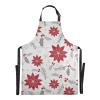 Mnsruu Christmas Poinsettia Flowers Leaves Waterproof Apron, A109, 88 x 68 cm view 1