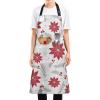 Mnsruu Christmas Poinsettia Flowers Leaves Waterproof Apron, A109, 88 x 68 cm view 2