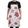 Mnsruu Christmas Poinsettia Flowers Leaves Waterproof Apron, A109, 88 x 68 cm view 3