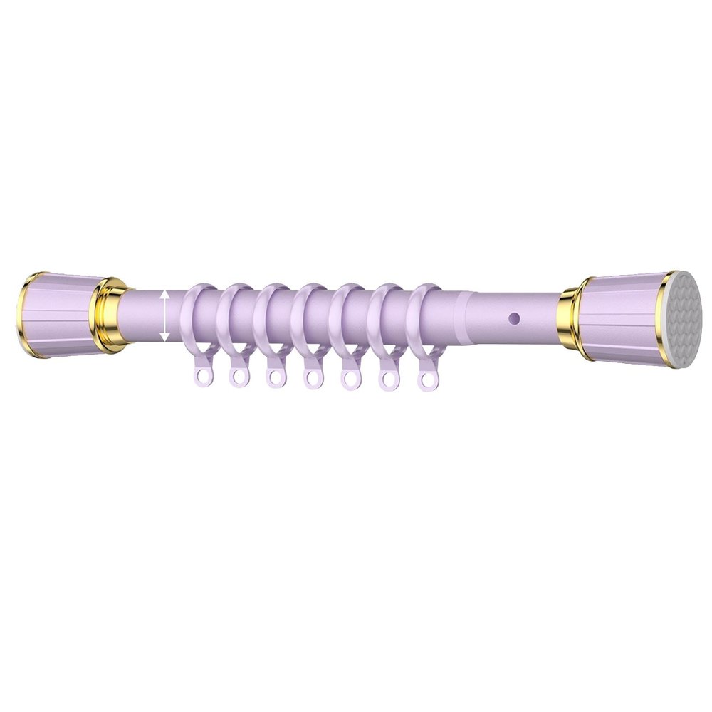 POCHY 40–500 cm Stainless Steel Tension Curtain Rod, 33 mm Diameter, Purple, 260–350 cm