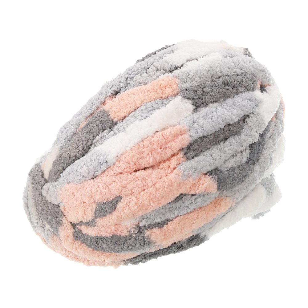 QUARKZMAN Thick Chenille Yarn, 27 m x 2 cm, Mixed Gray and Pink