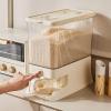 BURLOE Sealed Grain Container with Measuring Cup, Clear/Beige view 2