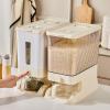 BURLOE Sealed Grain Container with Measuring Cup, Clear/Beige view 3