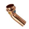 zbs24 Copper Press Fitting, 28 mm 45° Elbow I/A, 1 pc., with Seals, V-Press Profile, DVGW-Tested view 1