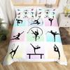 Gymnastics Bedding Set, Twin Size, Gymnast Silhouette Duvet Cover Set for Girls, Teens and Women, 1 Pillowcase view 1