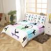 Gymnastics Bedding Set, Twin Size, Gymnast Silhouette Duvet Cover Set for Girls, Teens and Women, 1 Pillowcase view 3