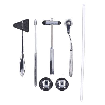 5-Piece Neurological Hammer Set, Stainless Steel, Multifunctional Portable Medical Examination Set