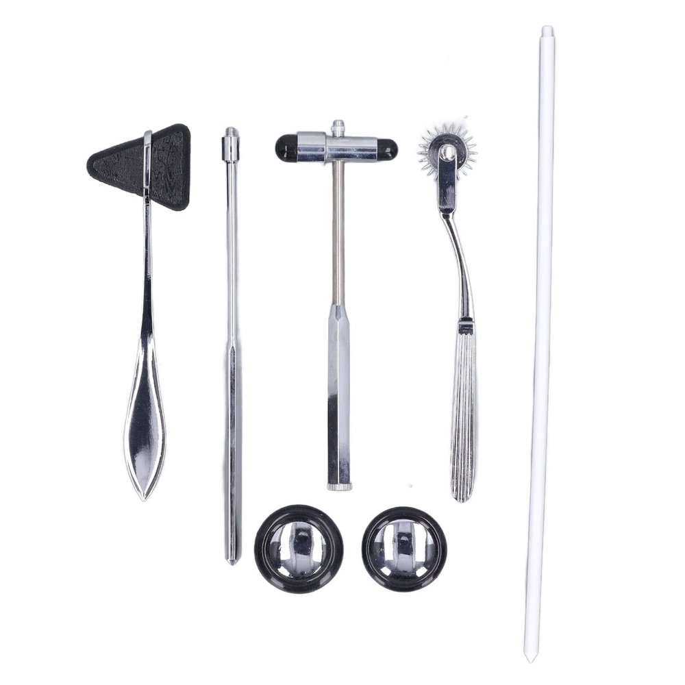 5-Piece Neurological Hammer Set, Stainless Steel, Multifunctional Portable Medical Examination Set