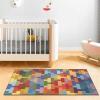 PUIOKA Crystal Velvet Rug for Bedroom, Soft Home Decor with Geometric Pattern view 2
