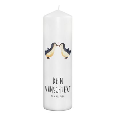 Mr. & Mrs. Panda Personalized Penguin Love Candle with Name, 29 x 8 cm XL