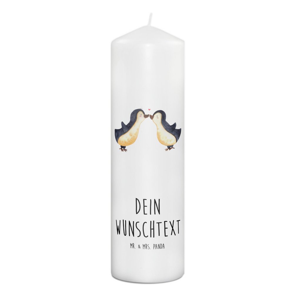 Mr. & Mrs. Panda Personalized Penguin Love Candle with Name, 29 x 8 cm XL