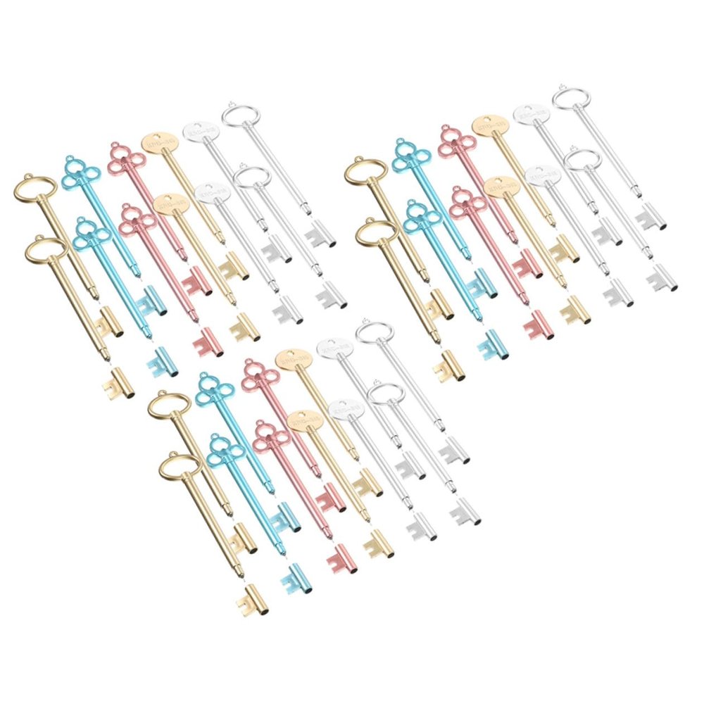 PRETYZOOM Vintage Key-Shaped Gel Pens, 18 Pieces, PP Writing Tools