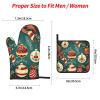 Christmas Oven Mitts and Pot Holders, Non-Slip, Heat-Resistant, 4-Piece Set view 3