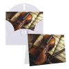 NONHAI “Thinking of You” Greeting Card with Envelope, Violin and Book Design, Blank Note Card for All Occasions view 1