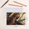 NONHAI “Thinking of You” Greeting Card with Envelope, Violin and Book Design, Blank Note Card for All Occasions view 3