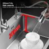 Silver 304 Stainless Steel Kitchen Sink, Workstation Sink with Drain and Drainpipe, 31.5 x 17.7 in view 3