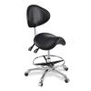 SFKLYU Ergonomic Saddle Stool with Backrest, Footrest, Hydraulic Swivel, Height-Adjustable, Black view 1