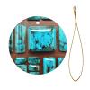 Bright Aqua Blue Turquoise Premium Christmas Ceramic Ornament - Elegant Round Pendant for Holiday Decorations view 2
