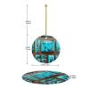 Bright Aqua Blue Turquoise Premium Christmas Ceramic Ornament - Elegant Round Pendant for Holiday Decorations view 4