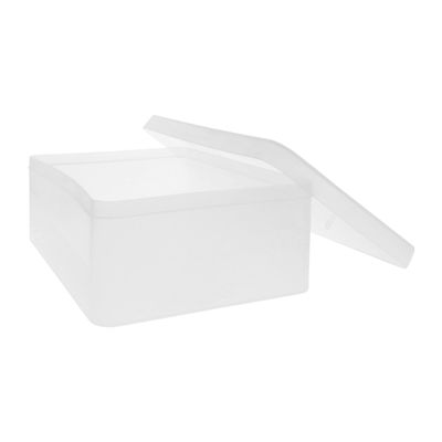 QUVIO Storage Box with Removable Lid, Transparent Plastic, 21 x 30 x 11 cm