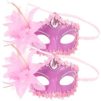 DECHOUS 2-Piece Floral Masquerade Masks