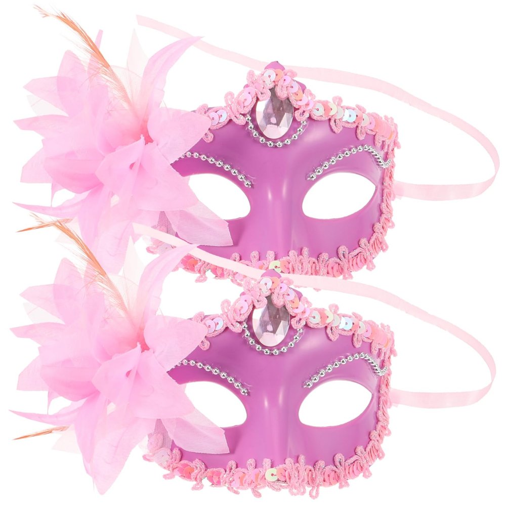 DECHOUS 2-Piece Floral Masquerade Masks