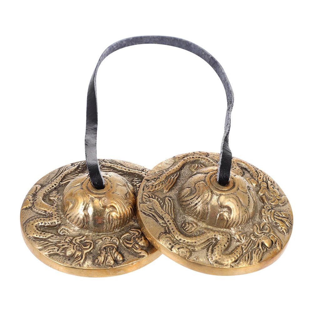 Toyvian Tibetan Brass Tingsha Cymbal for Yoga and Meditation