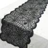 birnn Party Decoration, 183 x 33 cm, Halloween Lace Spiderweb Table Runner, Black view 2