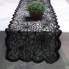 birnn Party Decoration, 183 x 33 cm, Halloween Lace Spiderweb Table Runner, Black view 4