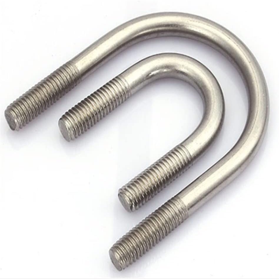 316 Stainless Steel M8 U-Bolt, Round U-Clamp, A4-70, M8 x 159 mm, 1 pc