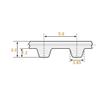 Geeyu T5 745 Steel Cord, Endless Loop, PU Timing Belt, Length 745 mm, Widths 18 mm, 20 mm, 30 mm (Size: Width 3 mm) view 3