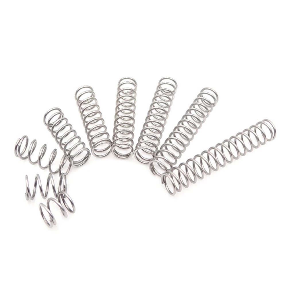 Stainless Steel Compression Spring, 1.4 mm Wire, 8–12 mm OD, 10–100 mm Length, 1.4 × 10 × 15 mm, 10-Pack