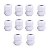10-Piece Nylon Rotary Joint Fixed-Lock Head Connectors, PG7/PG9/PG11/PG13.5/PG16/PG21, White view 1