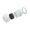 10-Piece Nylon Rotary Joint Fixed-Lock Head Connectors, PG7/PG9/PG11/PG13.5/PG16/PG21, White view 2