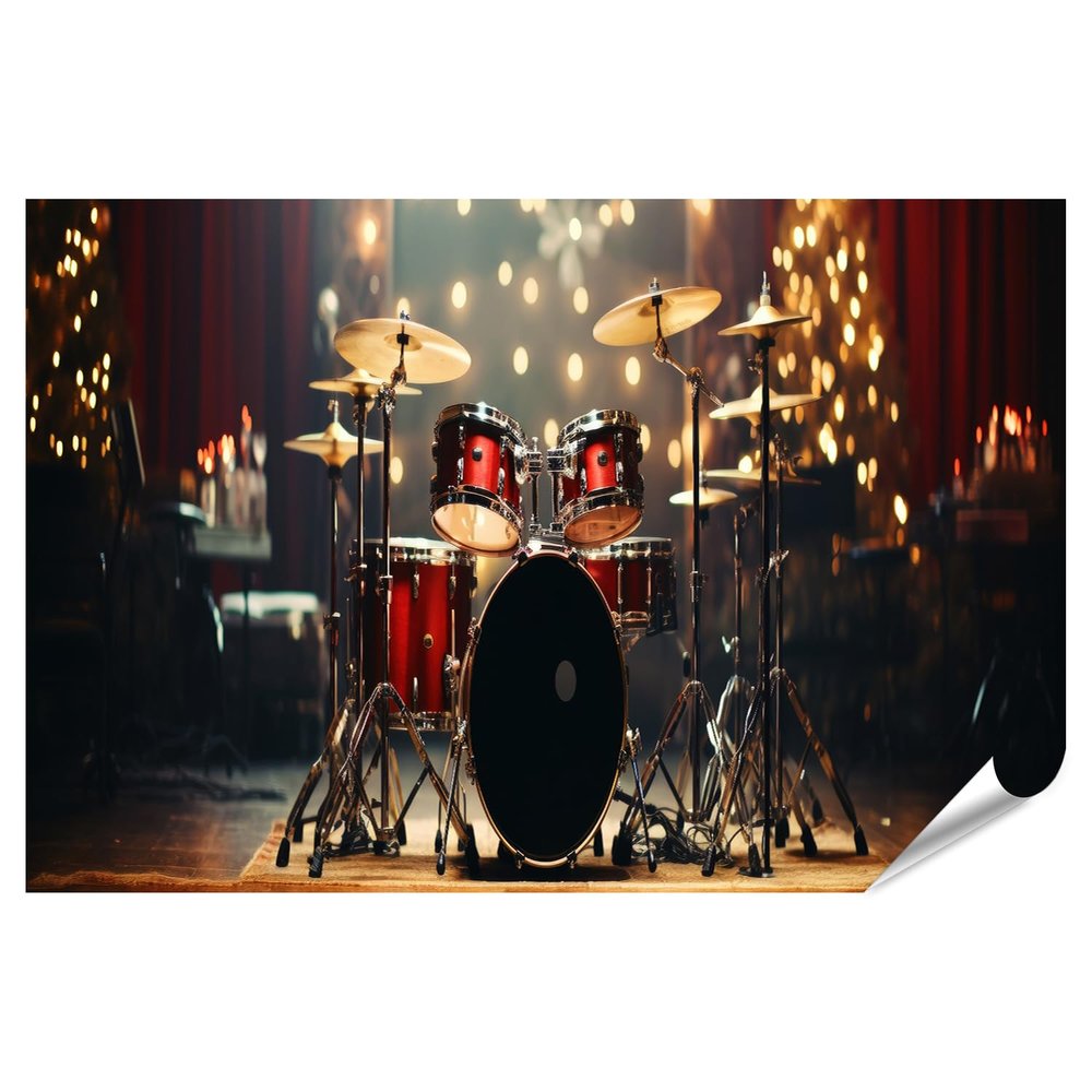 islandburner XXL Poster, Close-Up of a Drum Kit, Festive Rock Concert
