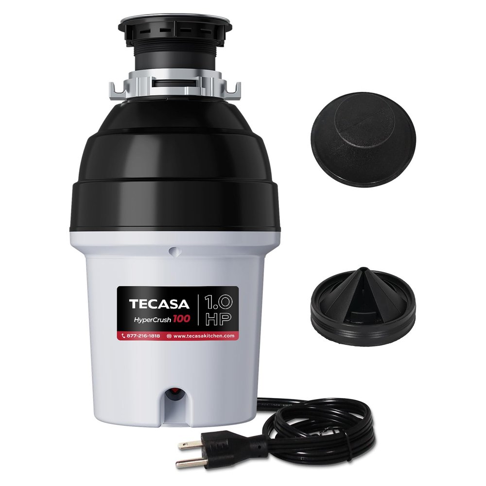 TECASA 1 HP Garbage Disposal with Noise Reduction, Septic-Safe, Gray
