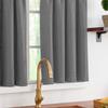 Vangao Waffle Café Curtains for Kitchen, 2-Pack, 90W x 115H cm, Gray view 2